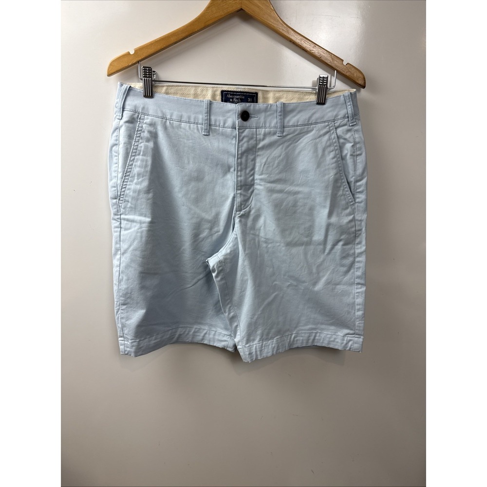 Abercrombie & Fitch Men's Shorts Size 31 Light Blue Stretch Chino Preppy 9" Ins